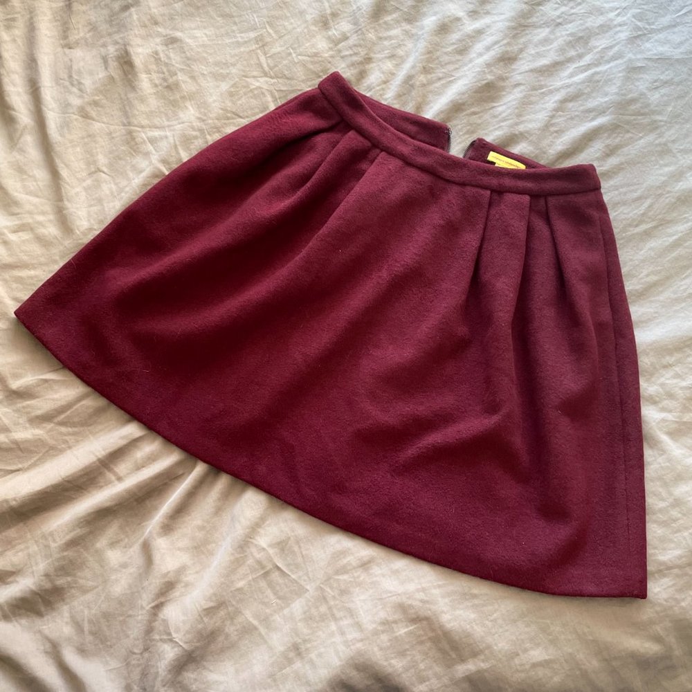 Catherine Malandrino wool skirt in burgundy